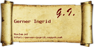 Gerner Ingrid névjegykártya